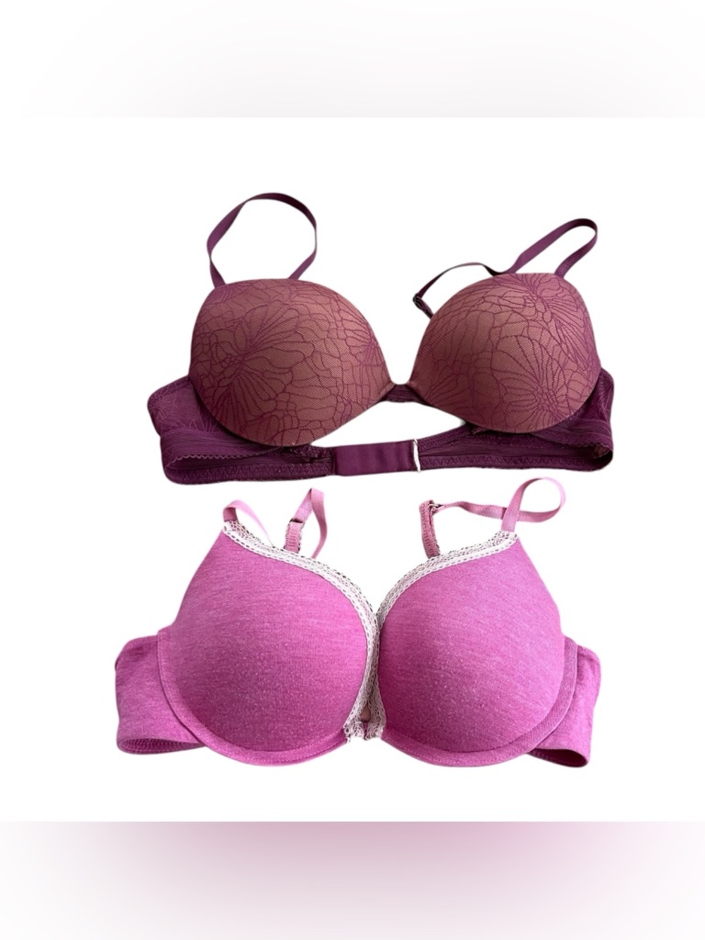 Pink and Dark Pink Lace Bras - Set of 2